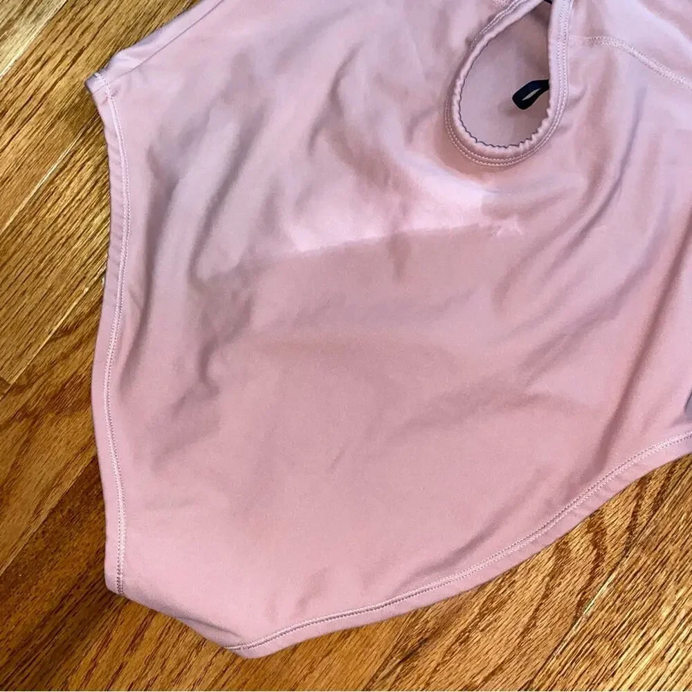 Industry $120 One Piece Lace Up Pink Womens Swimsuit IWO417 sz Small EUC